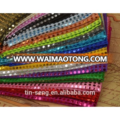 Factory wholesale 6mm soft knitted sequin spangle fabric